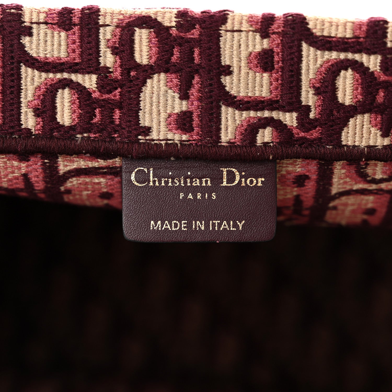 Christian Dior Oblique Large Book Tote Burgundy Multicolor 6 of 10