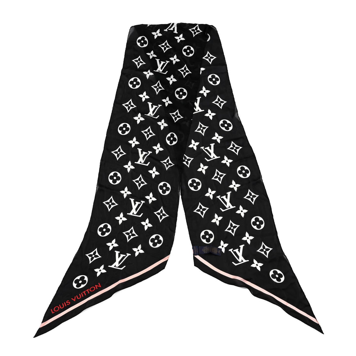 Silk Etole Monogram LV Ideal Scarf Black