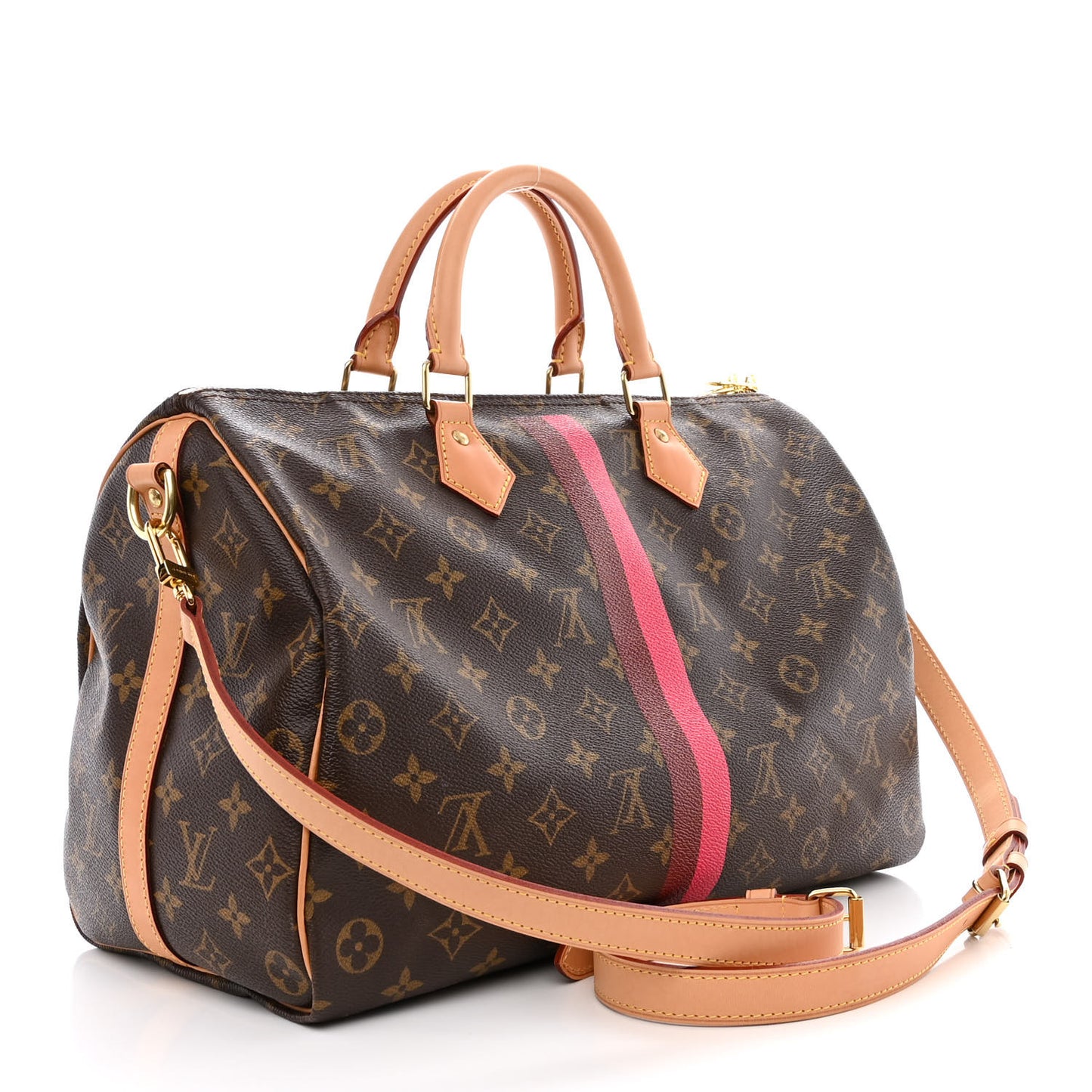 Monogram My LV Heritage Speedy Bandouliere 35 Fuchsia Bordeaux