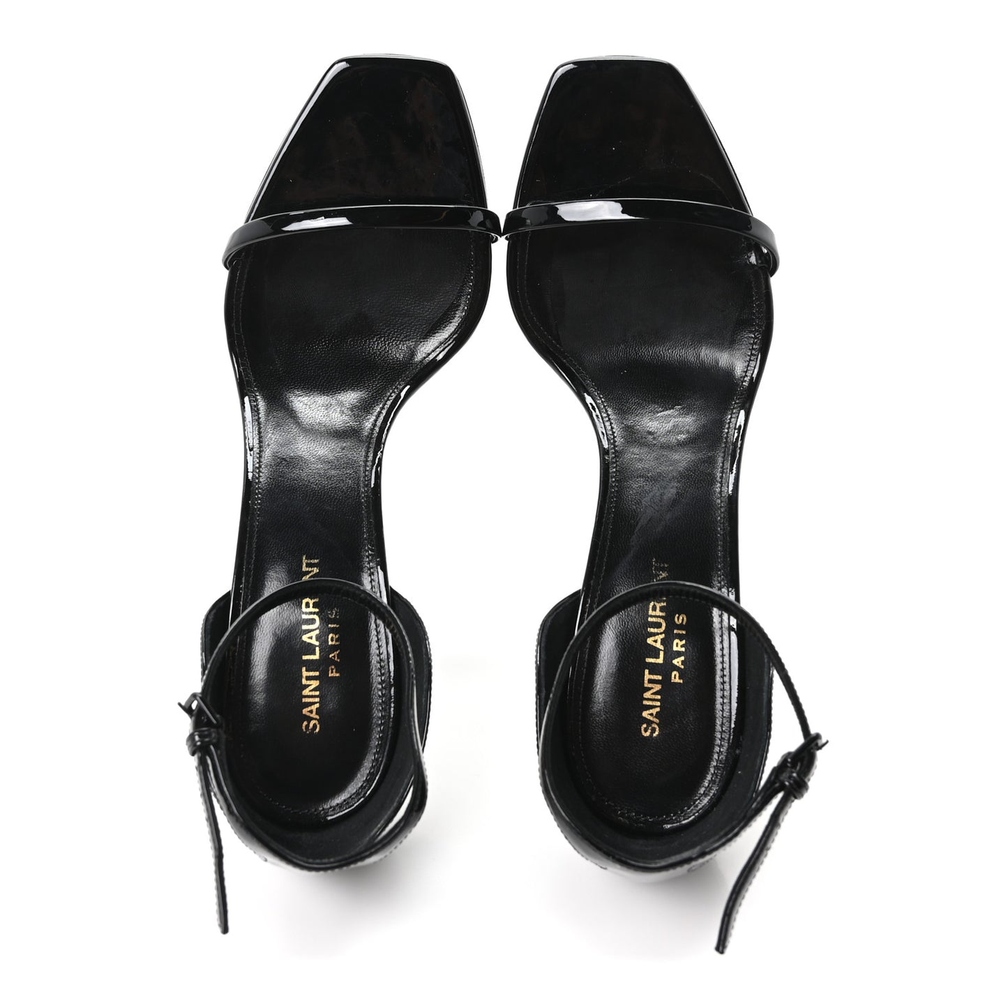 Patent Calfskin Opyum 85 Sandals 40 Black Gold