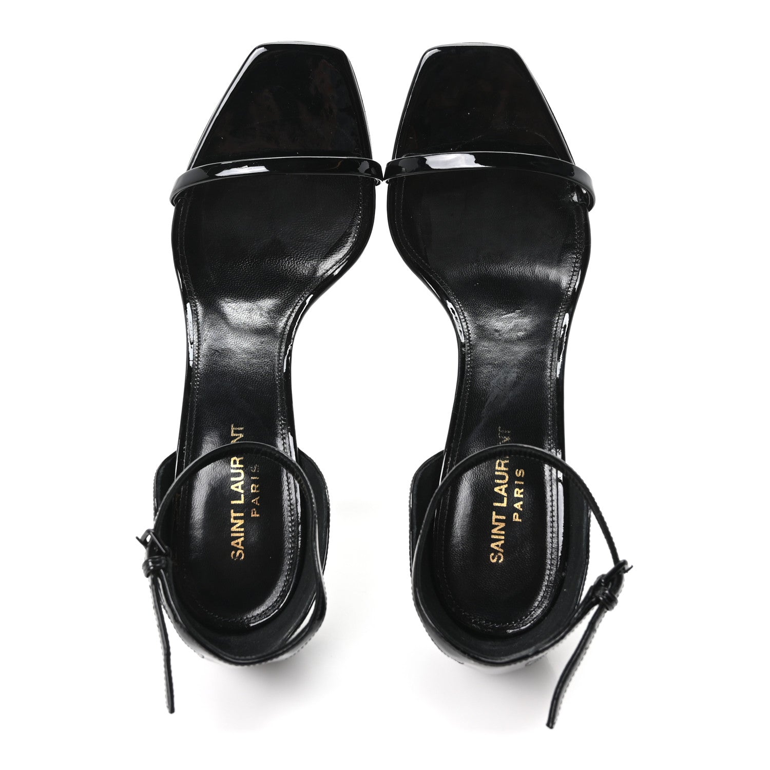 Saint Laurent Patent Calfskin Opyum 85 Sandals 40 Black Gold 2 of 9