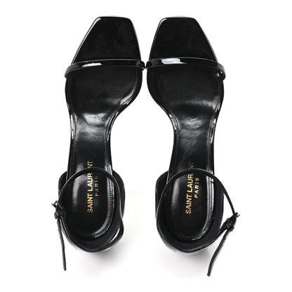 Saint Laurent Patent Calfskin Opyum 85 Sandals 40 Black Gold 2 of 9
