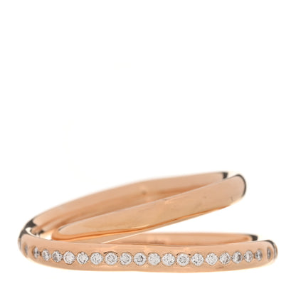 Hermes 18K Rose Gold Diamond Vertige Coeur Ring 52 6 3 of 7