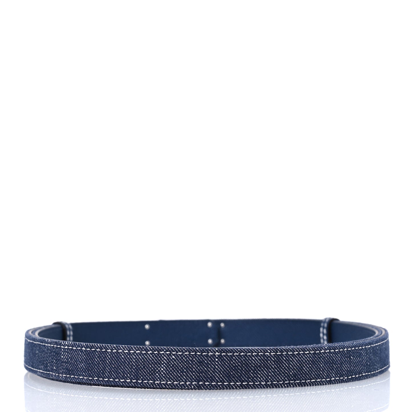 Denim Epsom Kelly Belt 18 Bleu Indigo White Bleu Navy