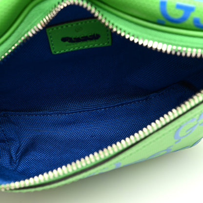 Gucci Calfskin GG Tennis Bi-Color Embossed Belt Bag Joy Green Joy Blue 5 of 10