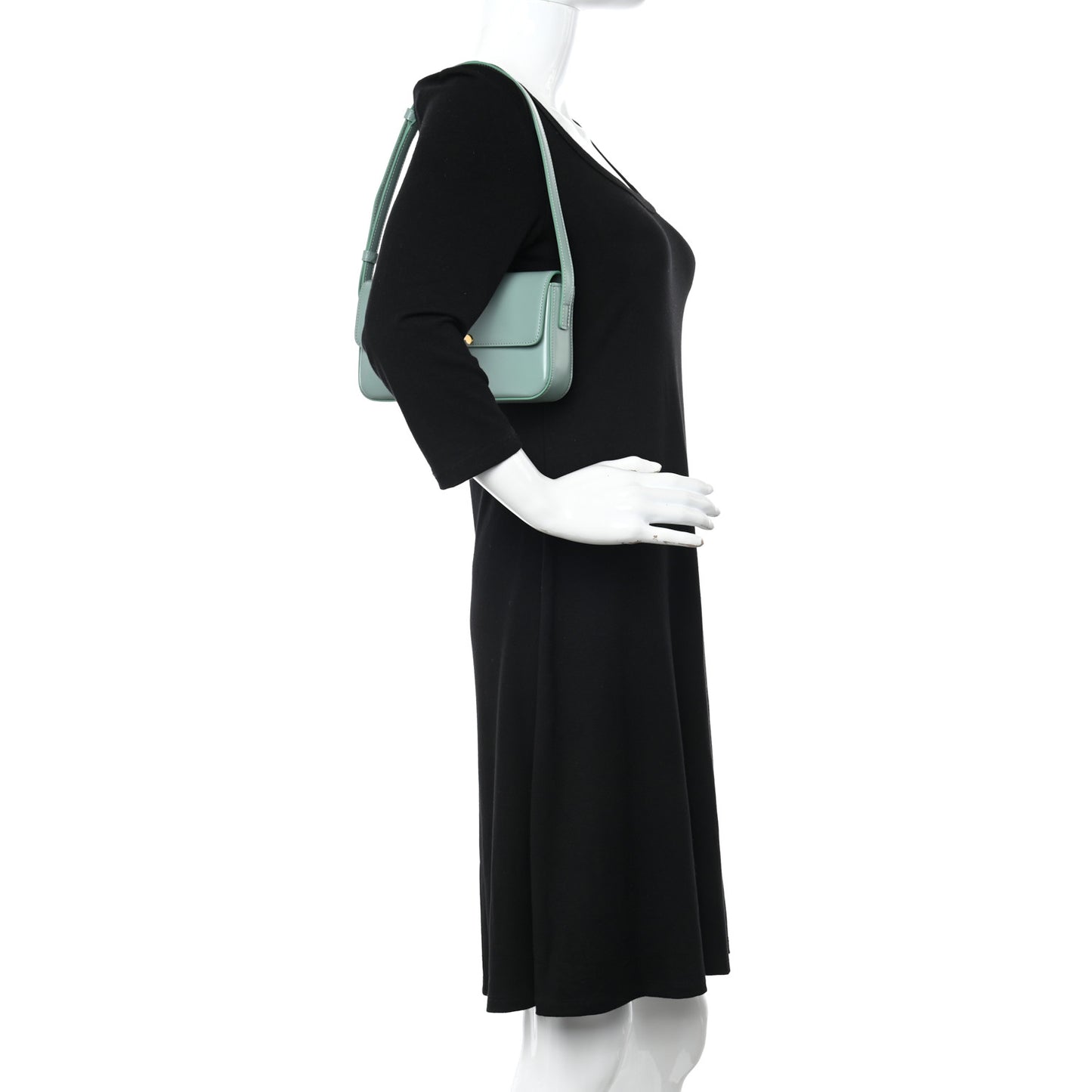 Shiny Calfskin Triomphe Shoulder Bag Celadon