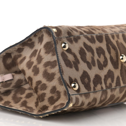 Valentino Garavani Calf Hair Animal Rockstud Satchel Leopard 8 of 14