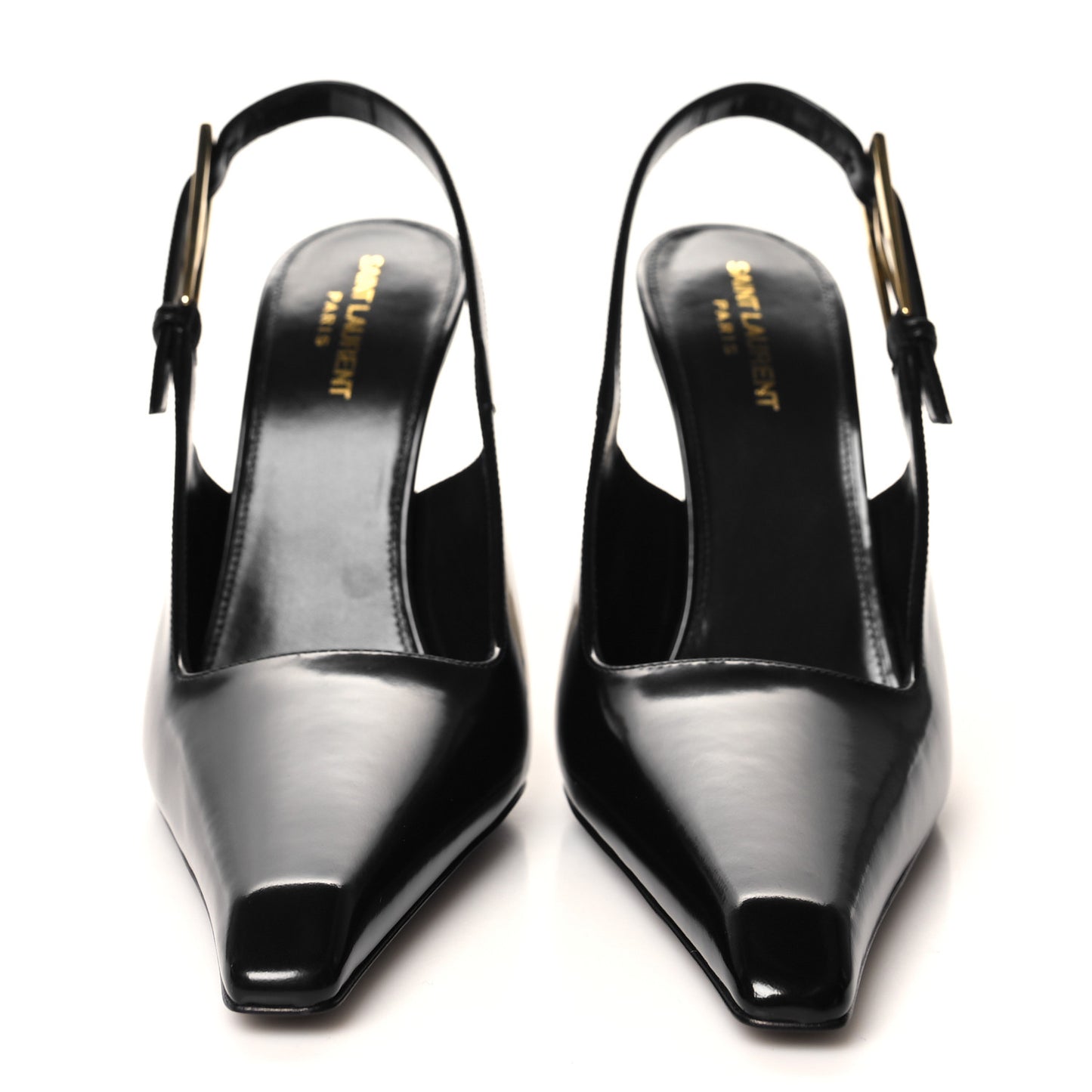 Glazed Calfskin Lee Slingback Pumps 40 Black