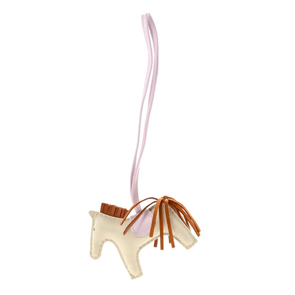 Hermes Milo Lambskin Grigri Rodeo Horse Bag Charm PM Craie Mauve Pale Gold 1 of 5