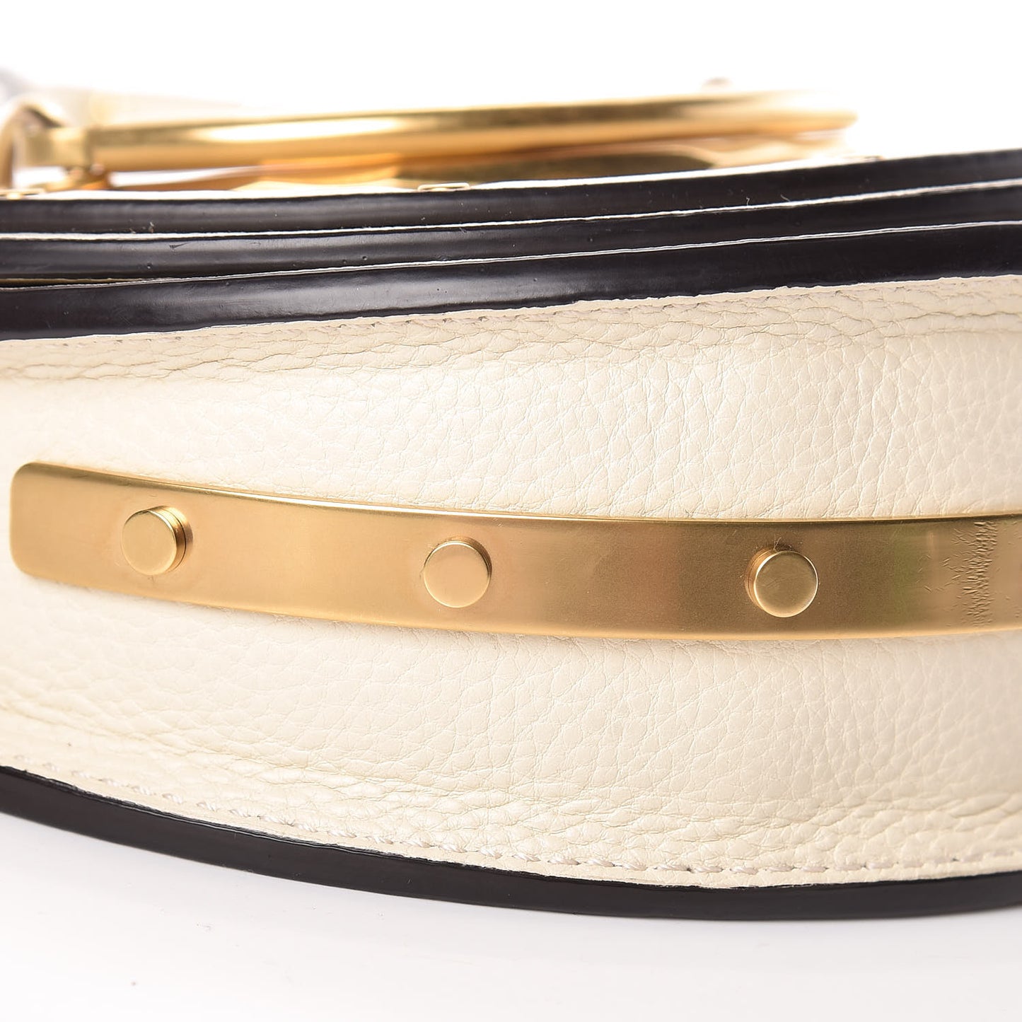 Calfskin Small Nile Bracelet Minaudiere Bag Off White