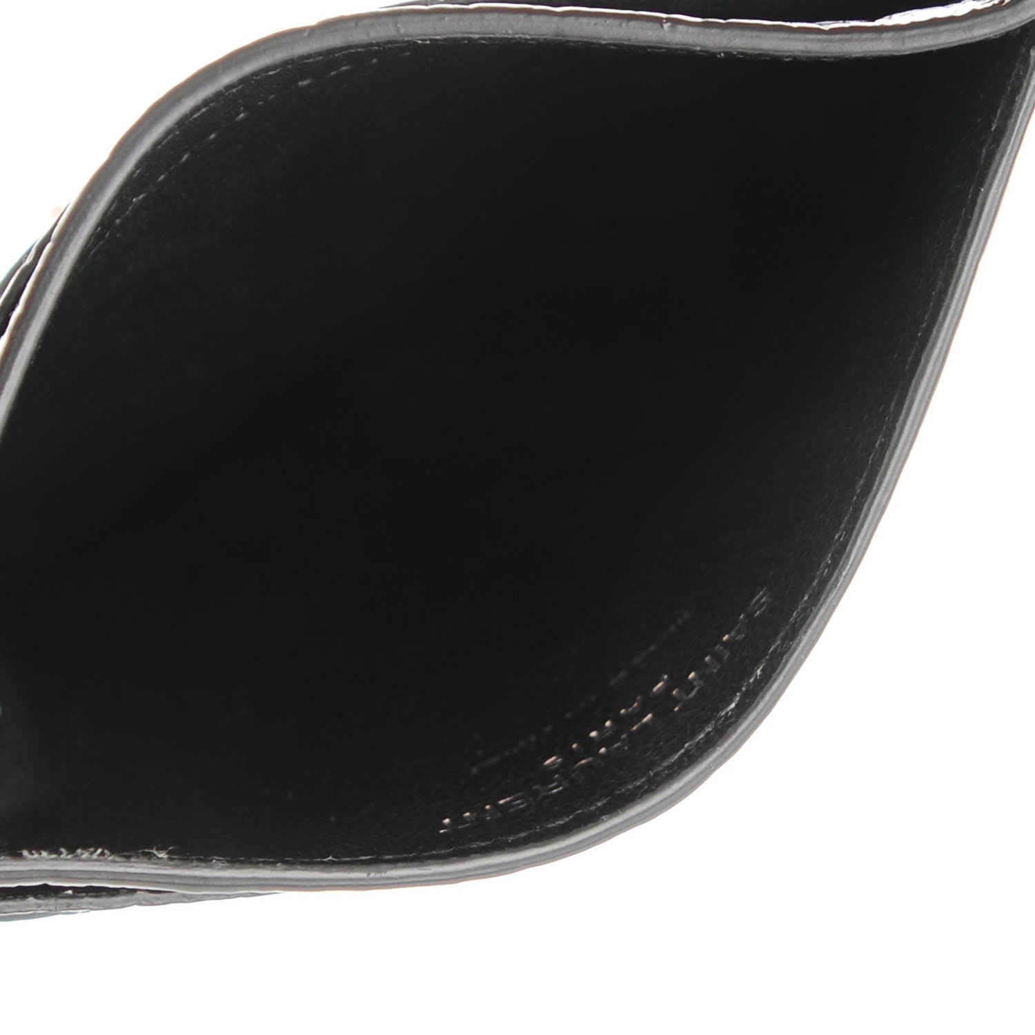 Saint Laurent Calfskin Crocodile Embossed Card Case Black 5 of 7