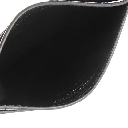Saint Laurent Calfskin Crocodile Embossed Card Case Black 5 of 7