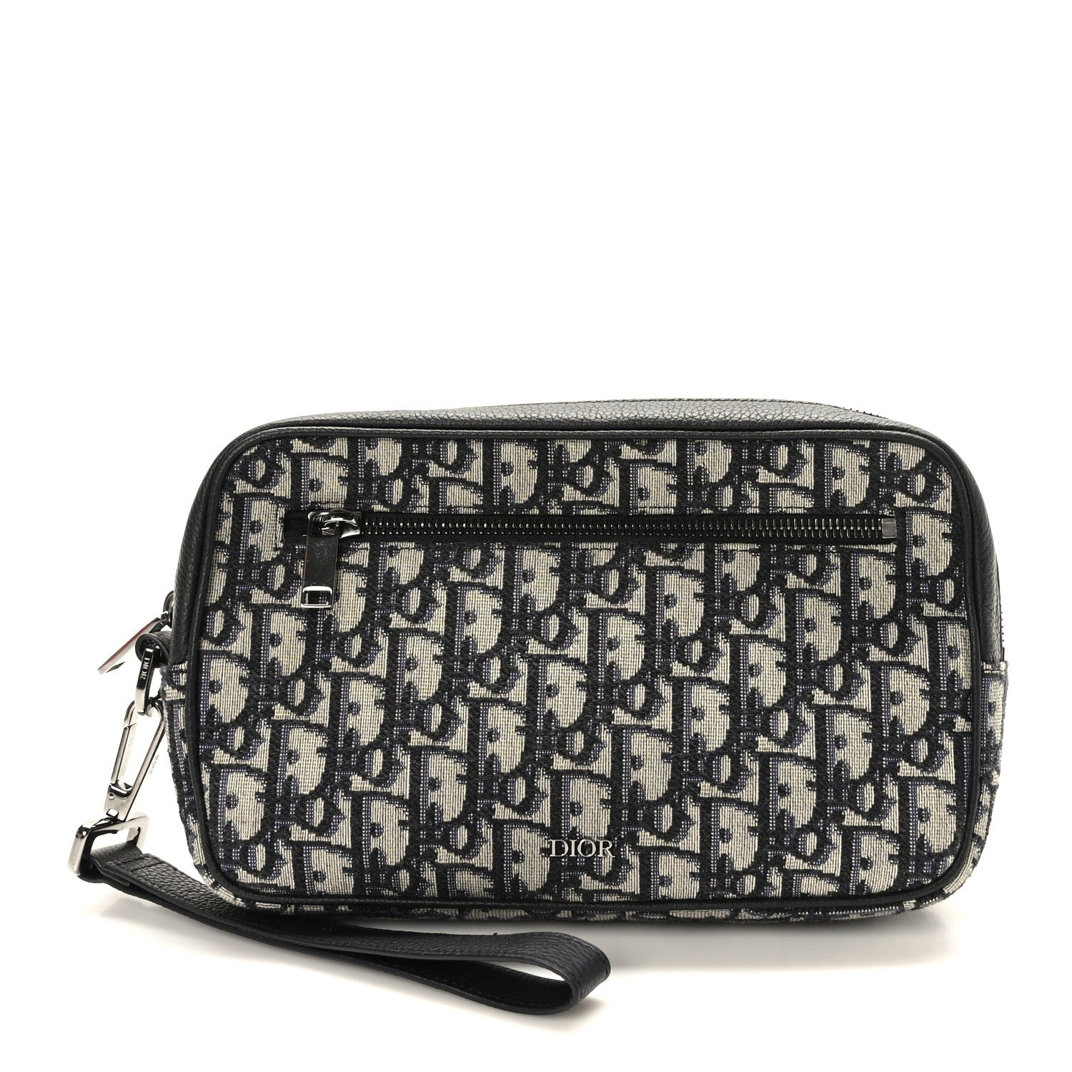 Christian Dior Oblique Wristlet Pouch Blue 1 of 8