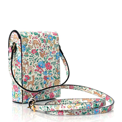 Gucci X LIBERTY OF LONDON Textured Calfskin Floral Fawn Print Mini Horsebit 1955 Crossbody Bag Multicolor Ivory 3 of 10