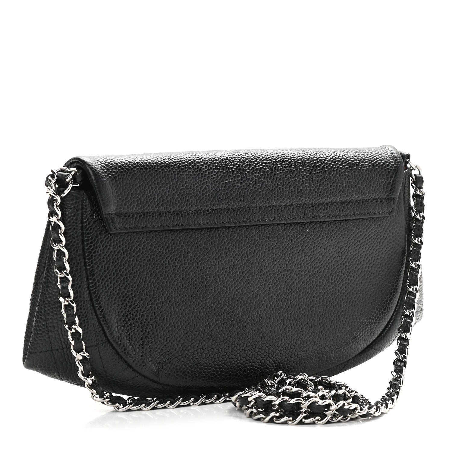 Chanel Caviar Half Moon Wallet On Chain WOC Black 3 of 10