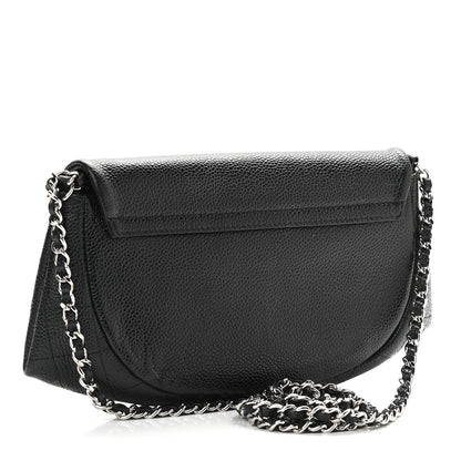 Chanel Caviar Half Moon Wallet On Chain WOC Black 3 of 10