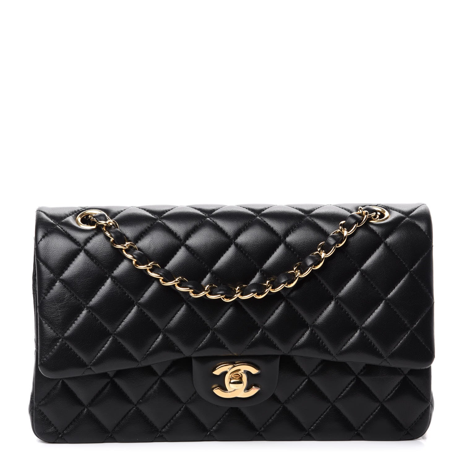 Chanel Lambskin Quilted Medium Double Flap Black 1 of 12