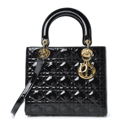 Christian Dior Patent Cannage Medium Lady Dior Black 1 of 10