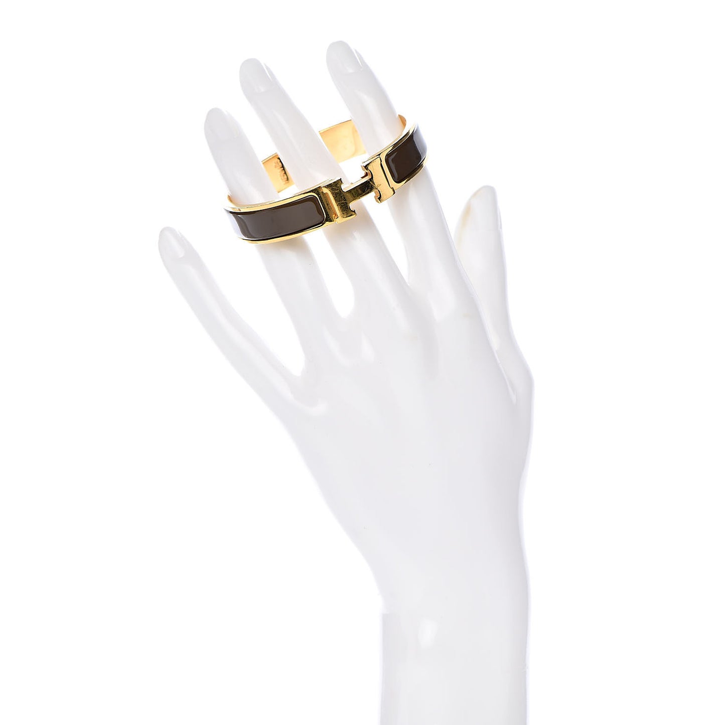 Enamel Narrow Clic Clac H Bracelet PM Cachou