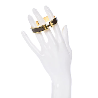 Hermes Enamel Narrow Clic Clac H Bracelet PM Cachou 2 of 4