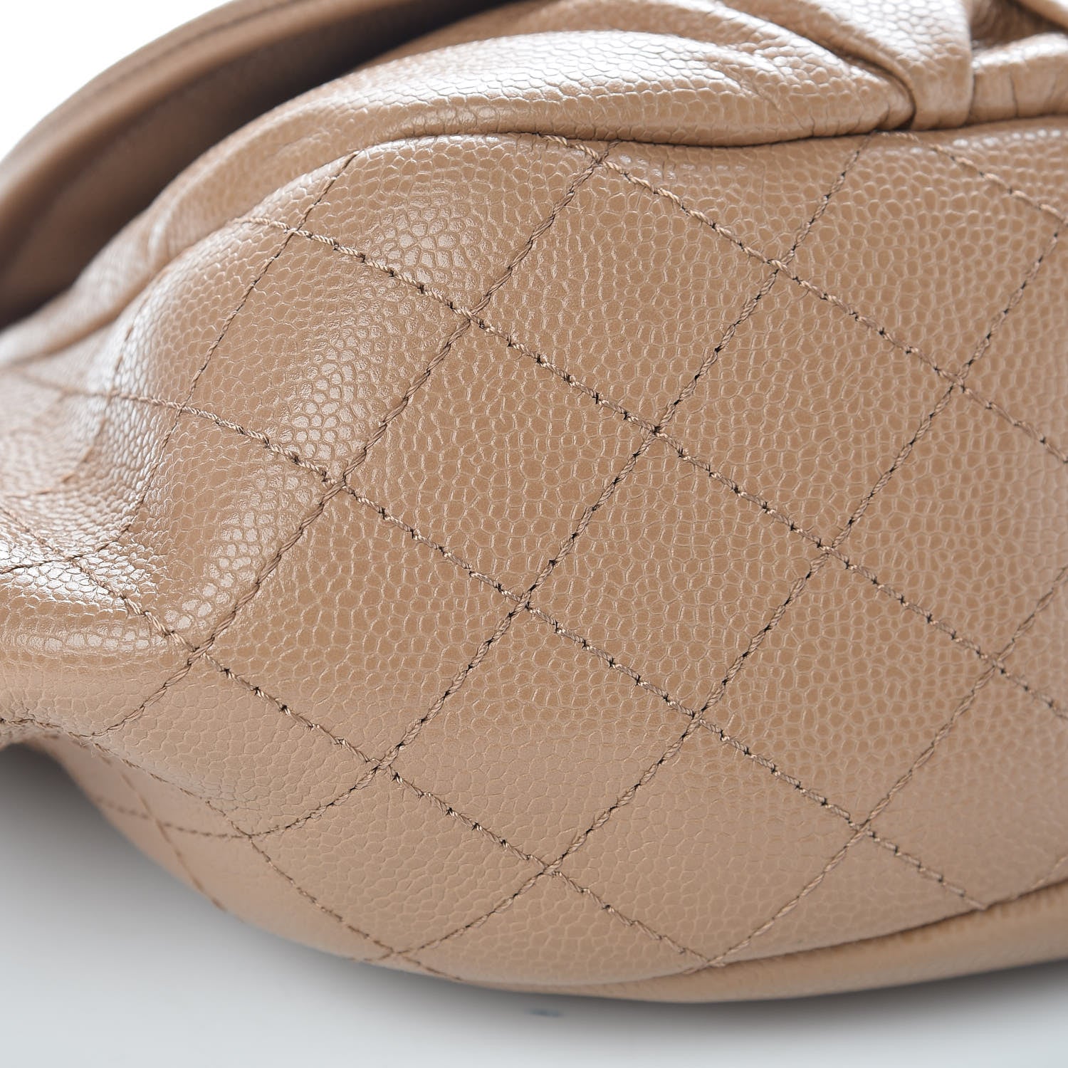 Chanel Caviar Large Half Moon Flap Dark Beige 10 of 13