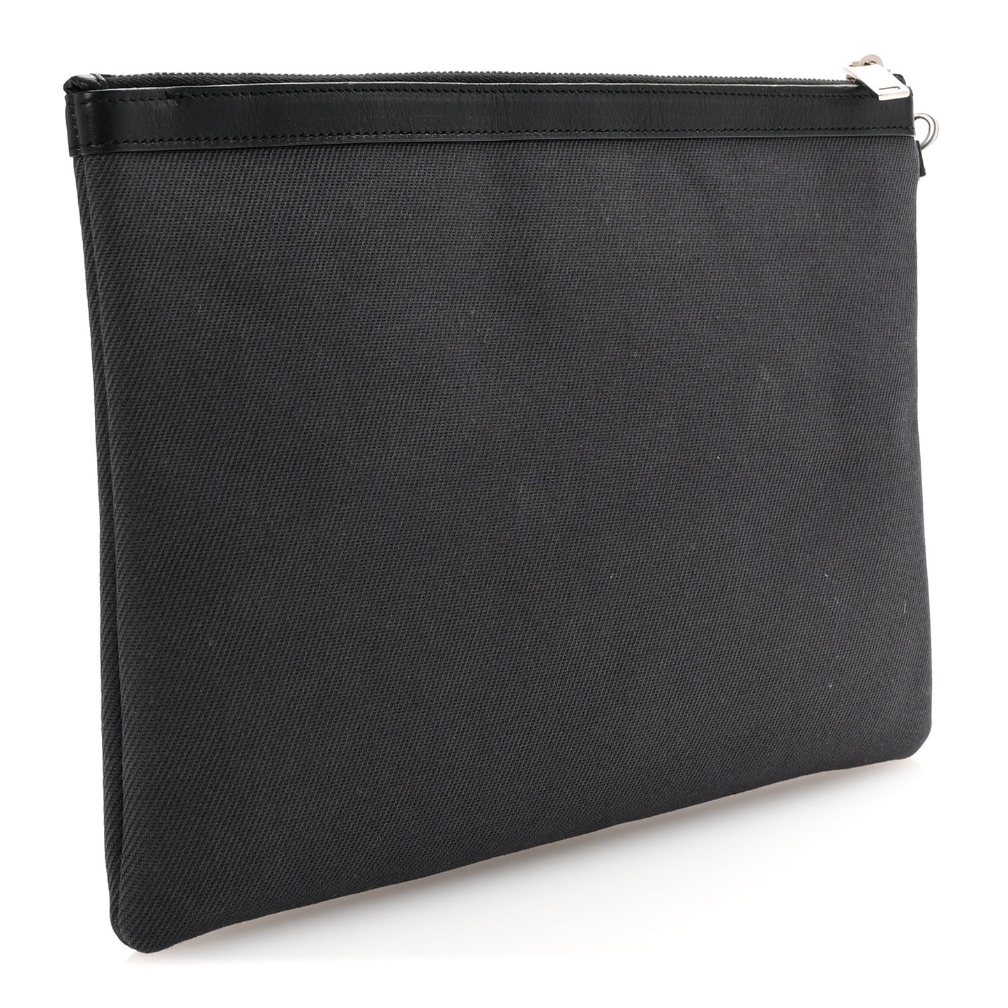 Linen Canvas Rive Gauche Zipped Pouch Black