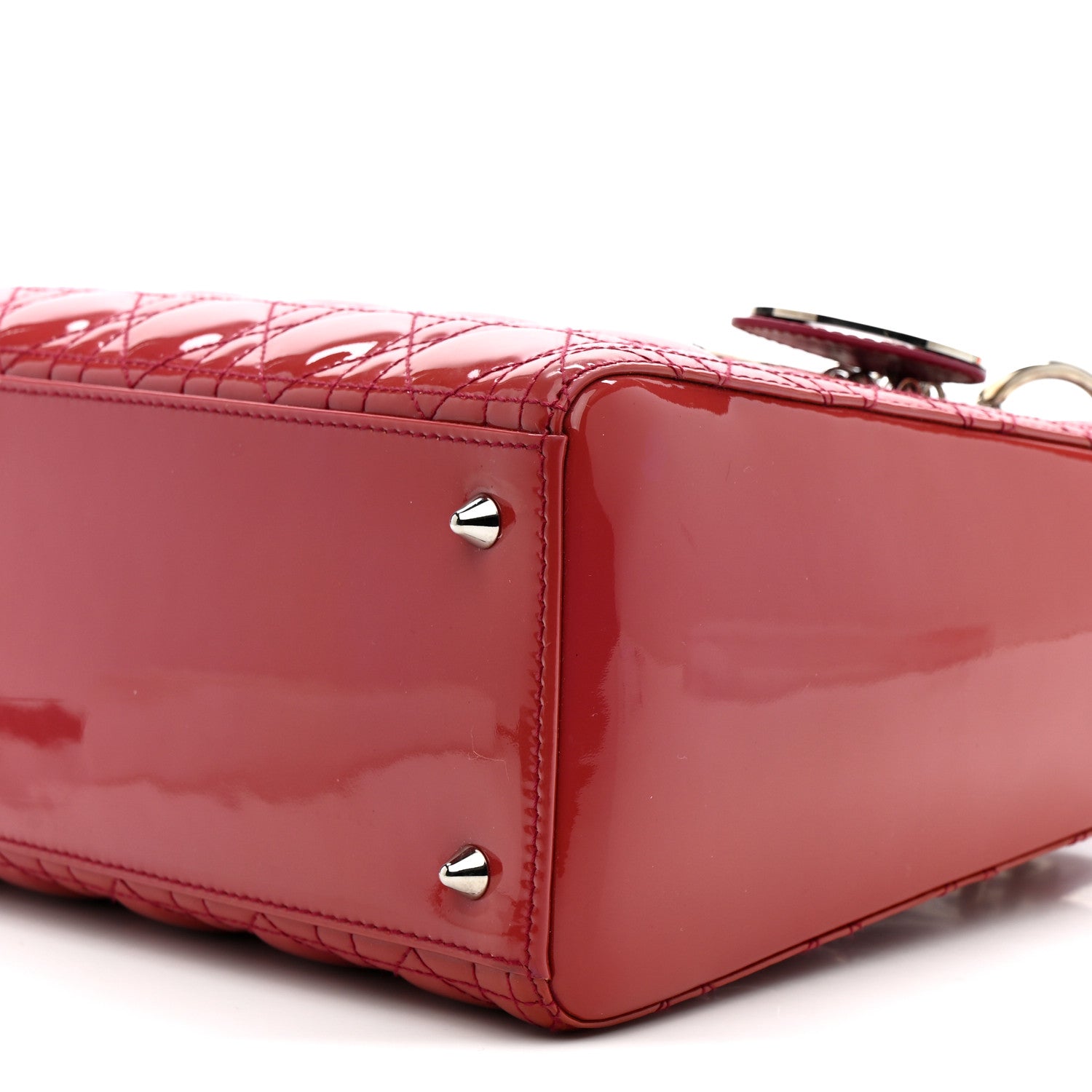 Christian Dior Patent Cannage Medium Lady Dior  Dark Pink 10 of 10