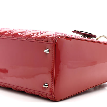 Christian Dior Patent Cannage Medium Lady Dior  Dark Pink 10 of 10