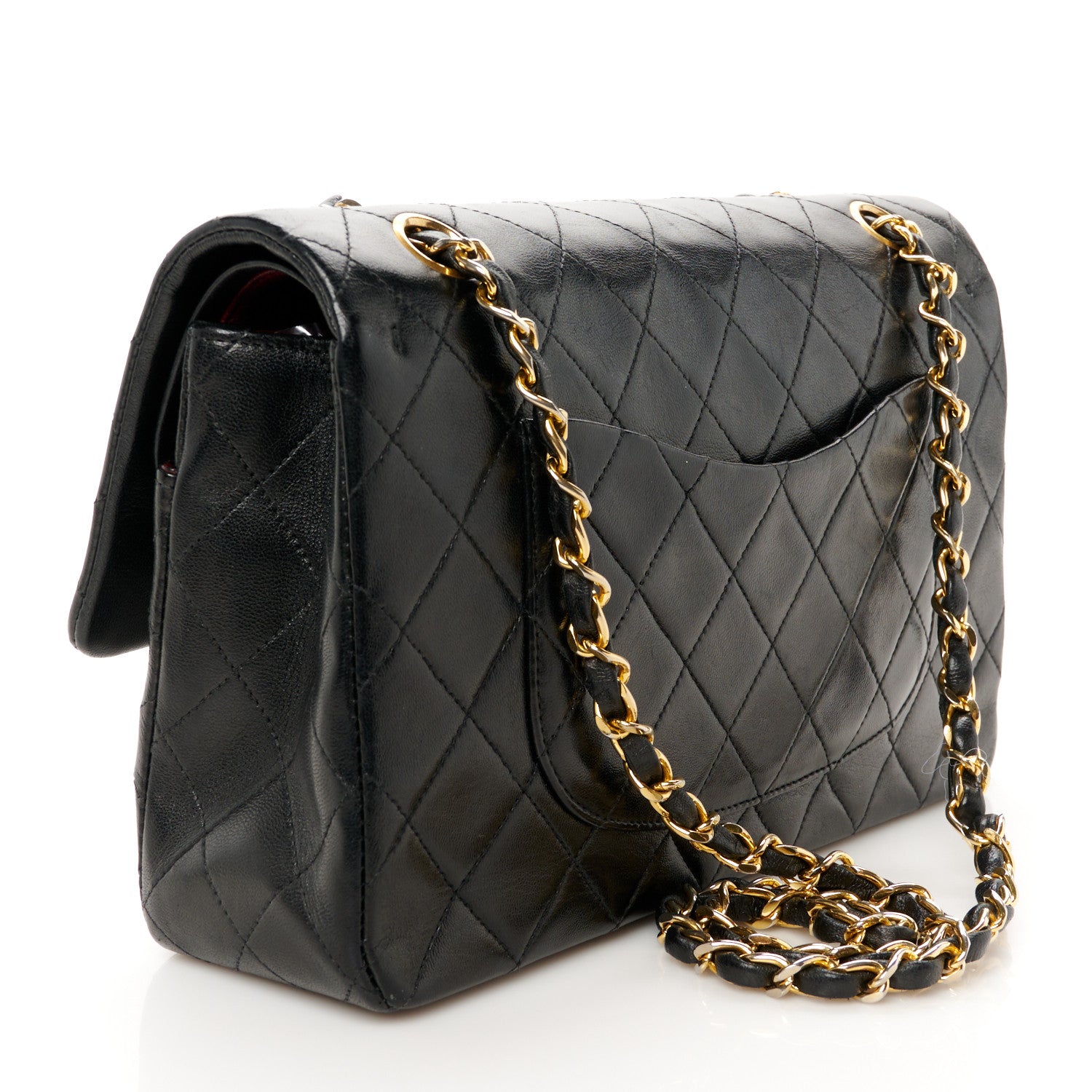 Chanel Lambskin Quilted Medium Double Flap Black 2 of 12