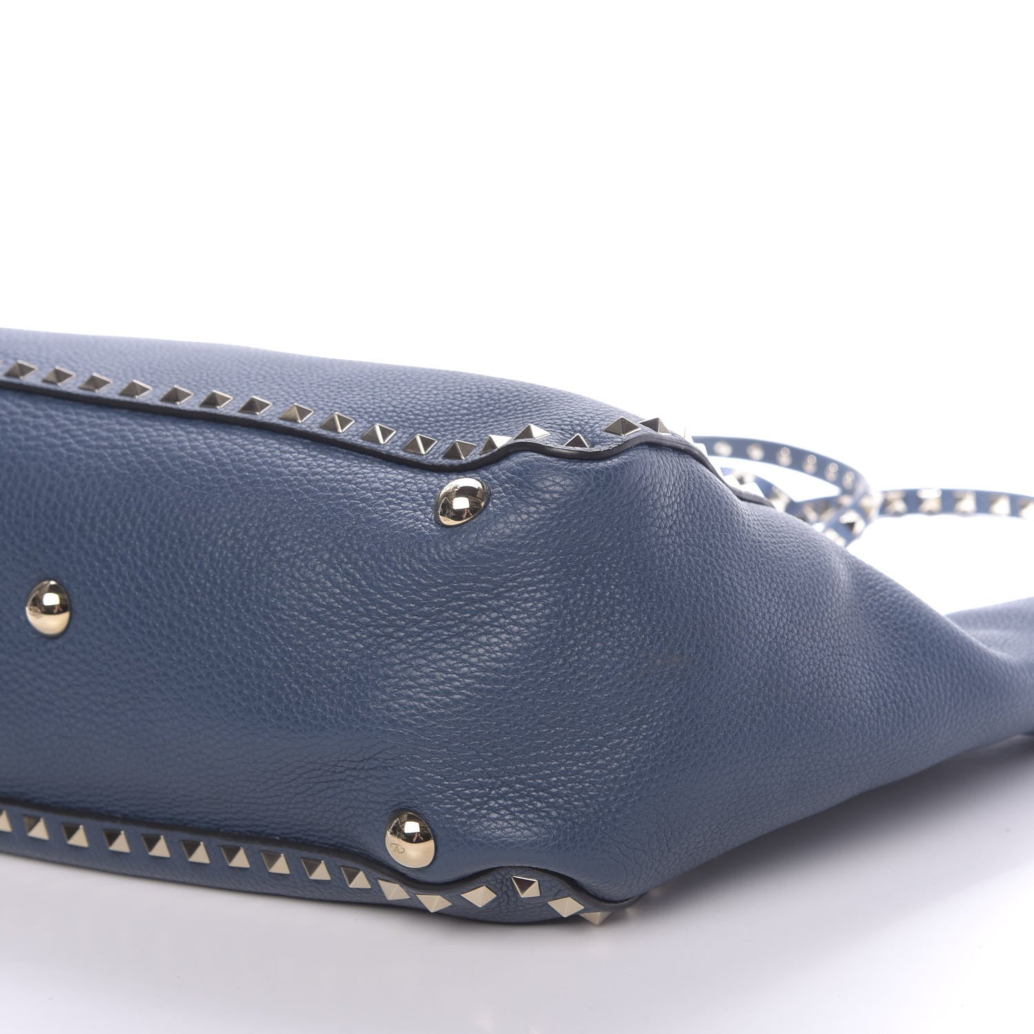 Valentino Garavani Pebbled Calfskin Medium Rockstud Tote Peacock 8 of 9