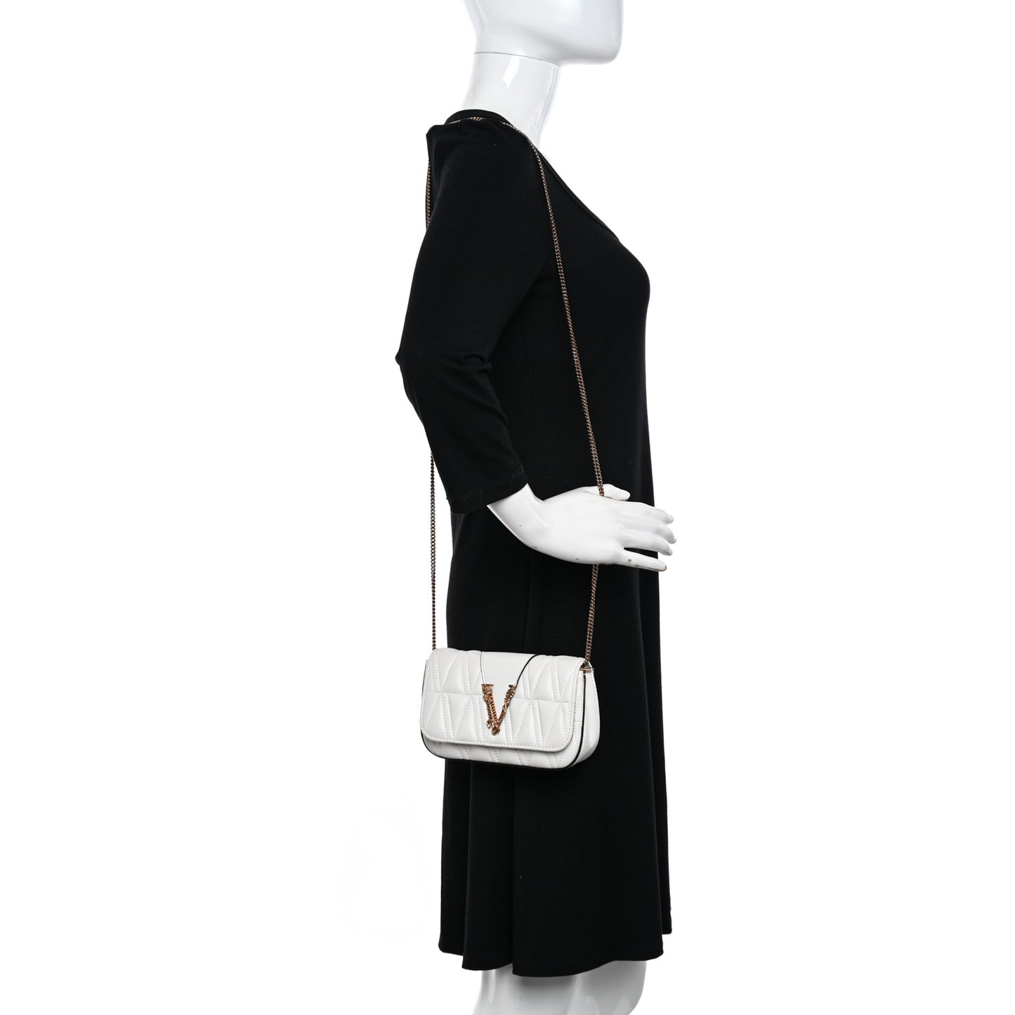 Nappa Quilted Virtus Evening Bag White