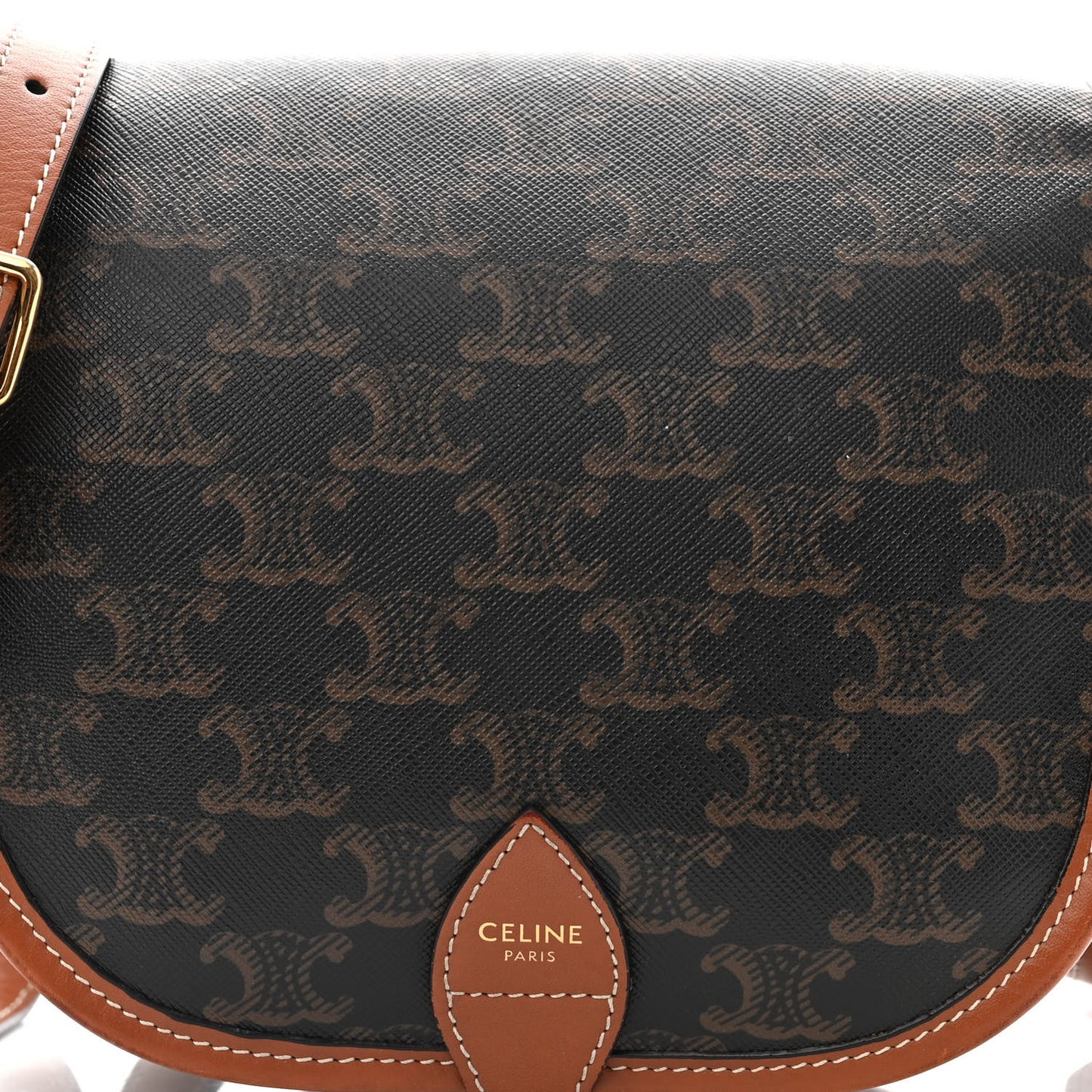 Triomphe Canvas Medium Folco Bag Tan
