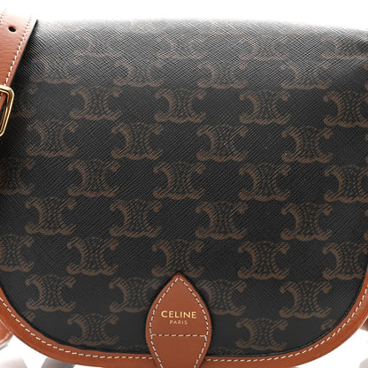 Celine Triomphe Canvas Medium Folco Bag Tan 7 of 10