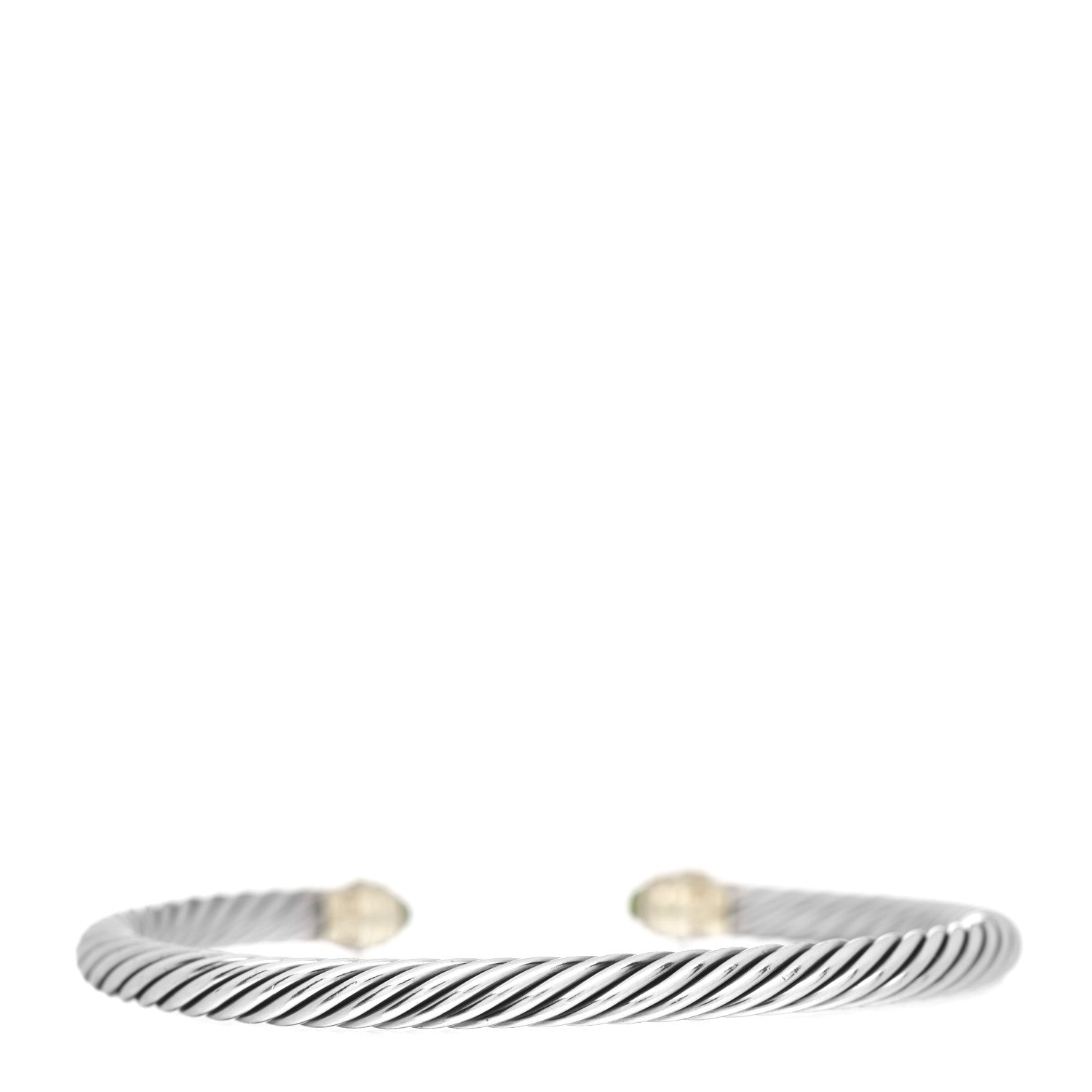 David Yurman Sterling Silver 14K Yellow Gold Peridot 5mm Cable Classics Petite Color Bracelet 3 of 4
