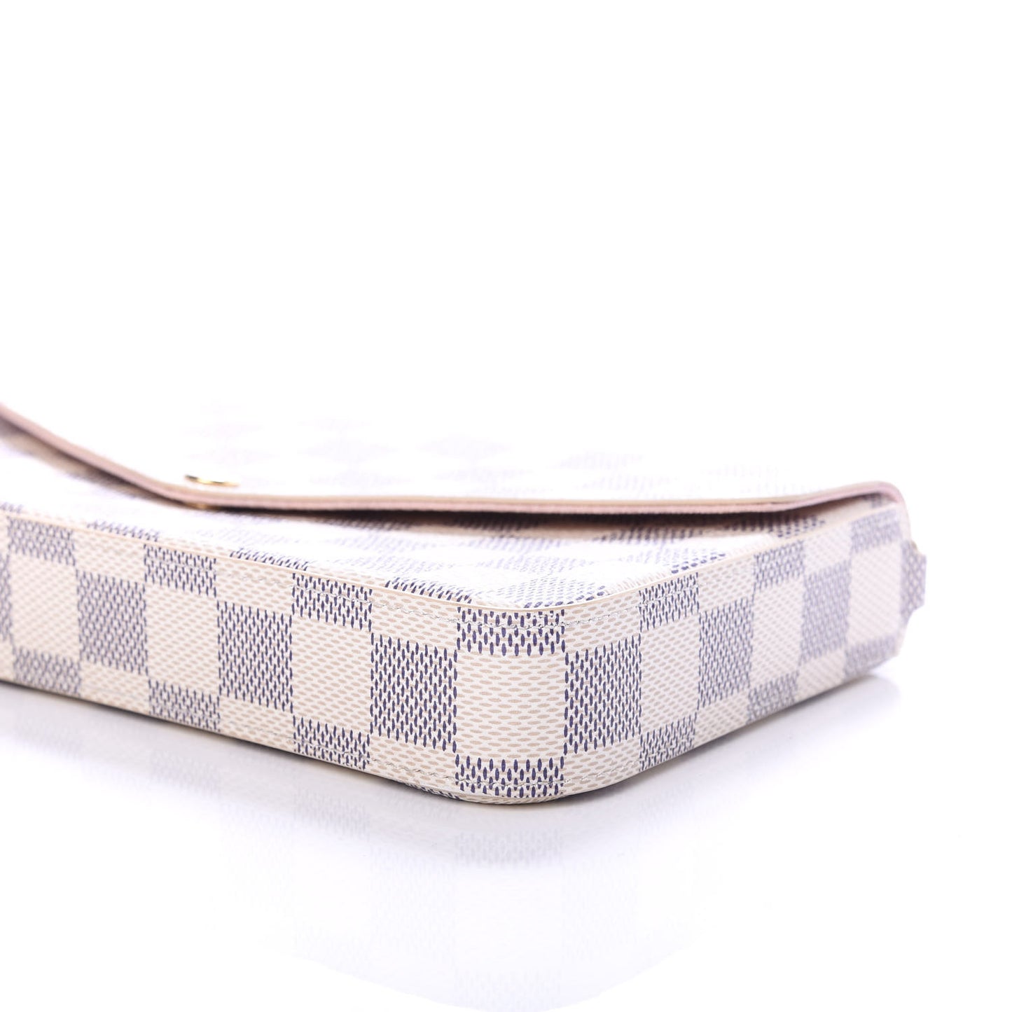 Damier Azur Pochette Felicie Chain Wallet Rose Ballerine