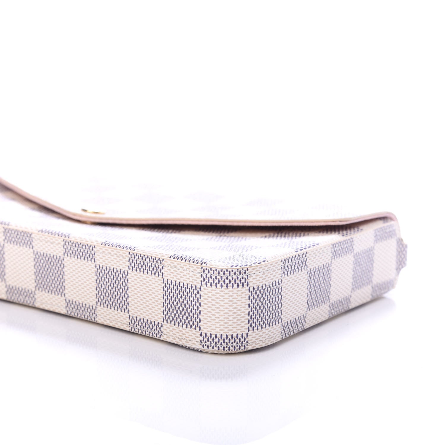 Louis Vuitton Damier Azur Pochette Felicie Chain Wallet Rose Ballerine 9 of 9