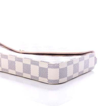 Louis Vuitton Damier Azur Pochette Felicie Chain Wallet Rose Ballerine 9 of 9