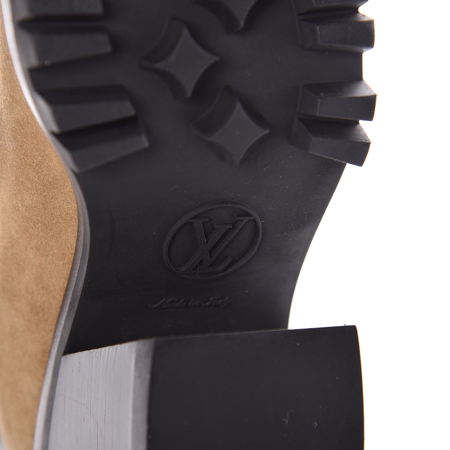 Suede Calfskin Monogram Limitless Ankle Boots 36 Beige