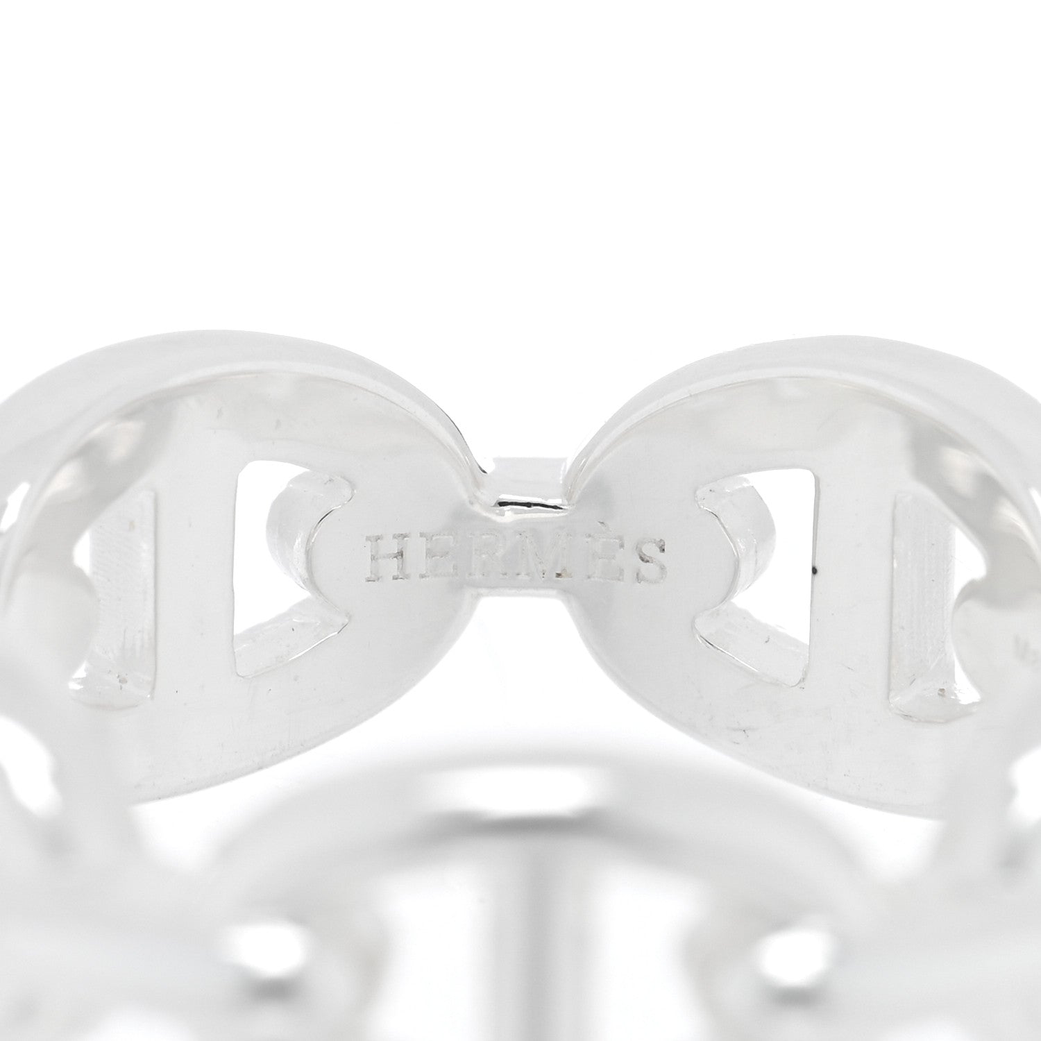 Hermes Sterling Silver PM Chaine d'Ancre Enchainee Band Ring 53 6.5 4 of 5