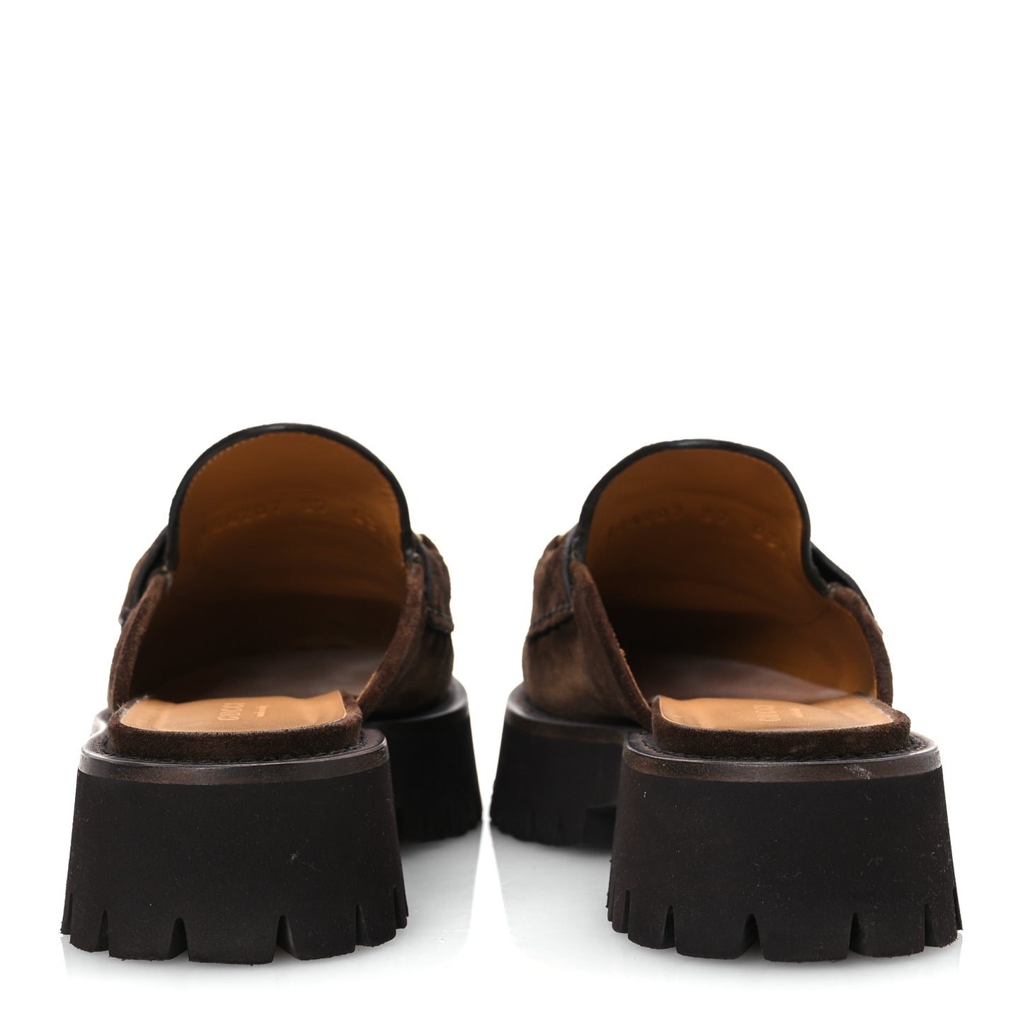 Suede Horsebit Platform Mules 37 Washed Brown