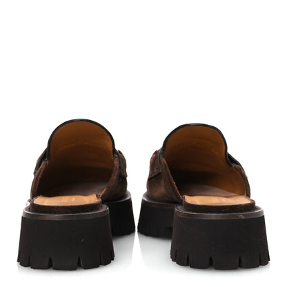 Gucci Suede Horsebit Platform Mules 37 Washed Brown 6 of 15