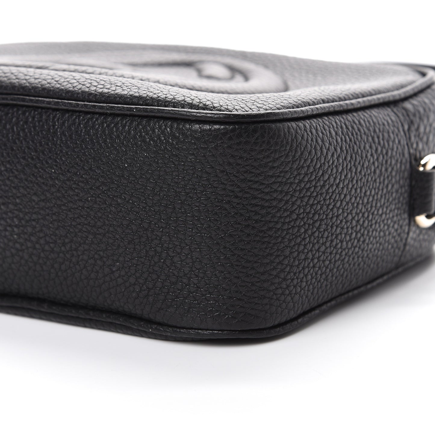 Pebbled Calfskin Small Soho Disco Bag Black