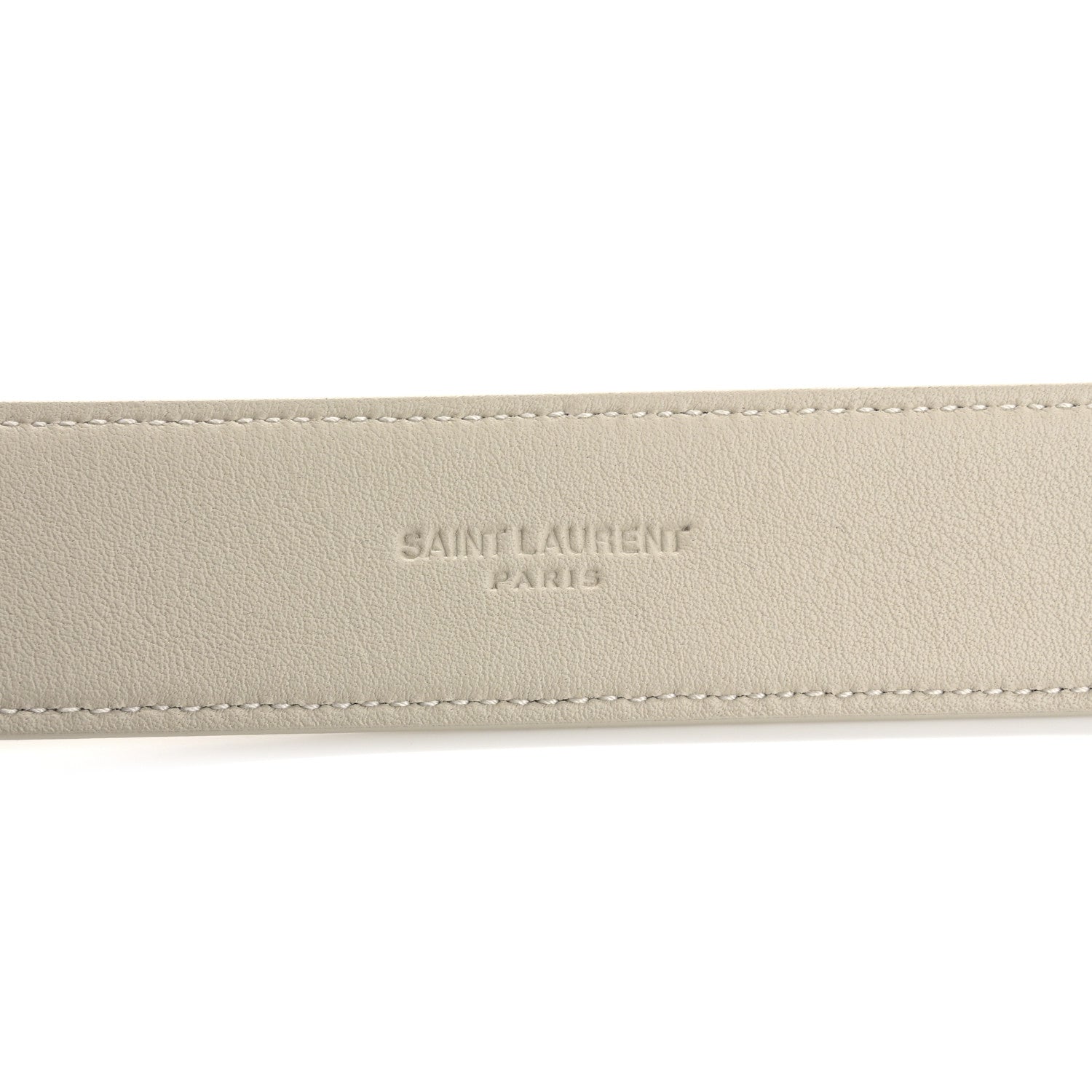 Saint Laurent Smooth Calfskin Monogram Square Buckle Belt 80 32 Crema Soft 5 of 8