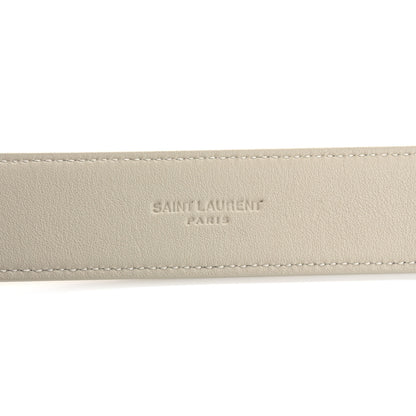 Saint Laurent Smooth Calfskin Monogram Square Buckle Belt 80 32 Crema Soft 5 of 8