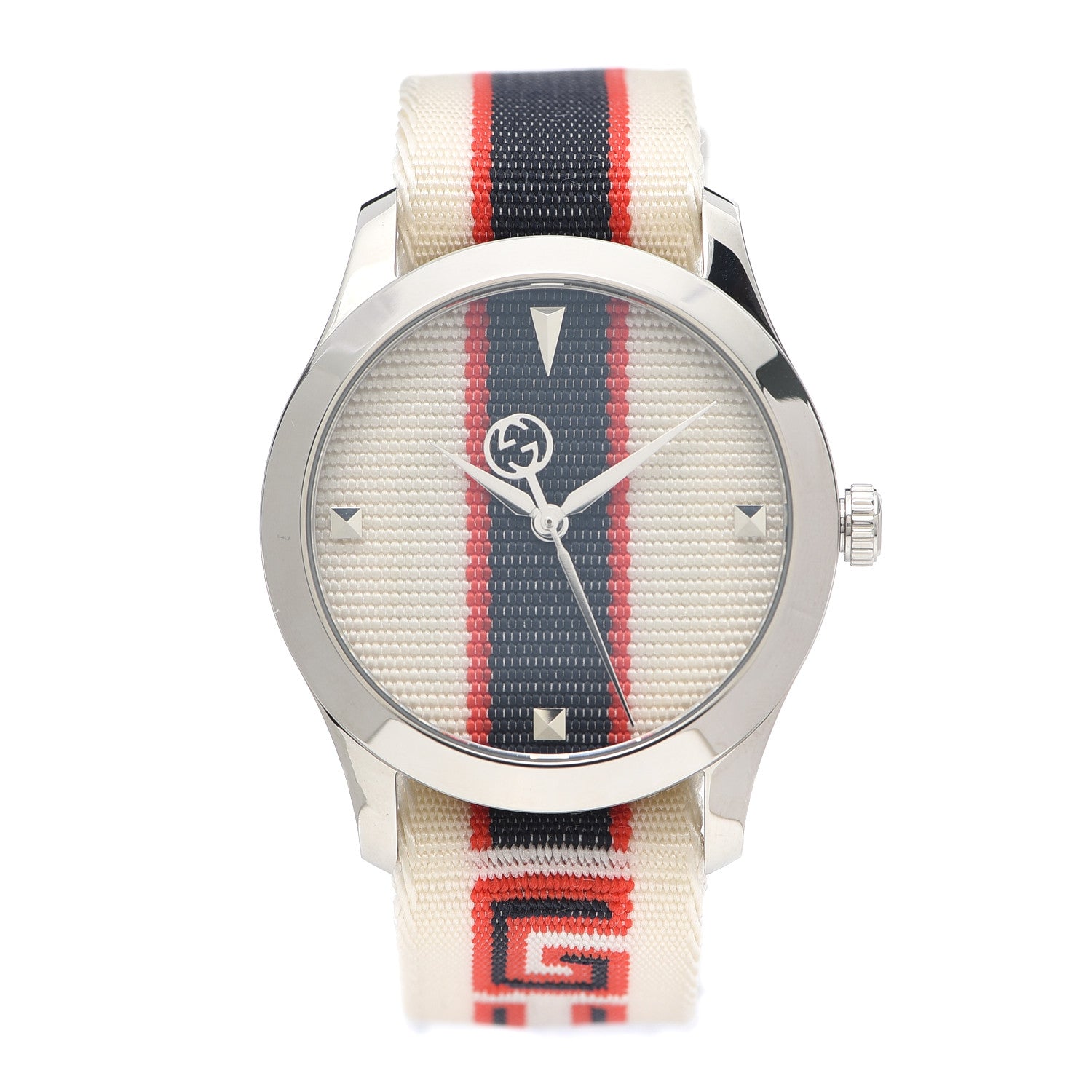 Gucci Stainless Steel Nylon 38mm G-Timeless Web Quartz Watch White 1 of 5