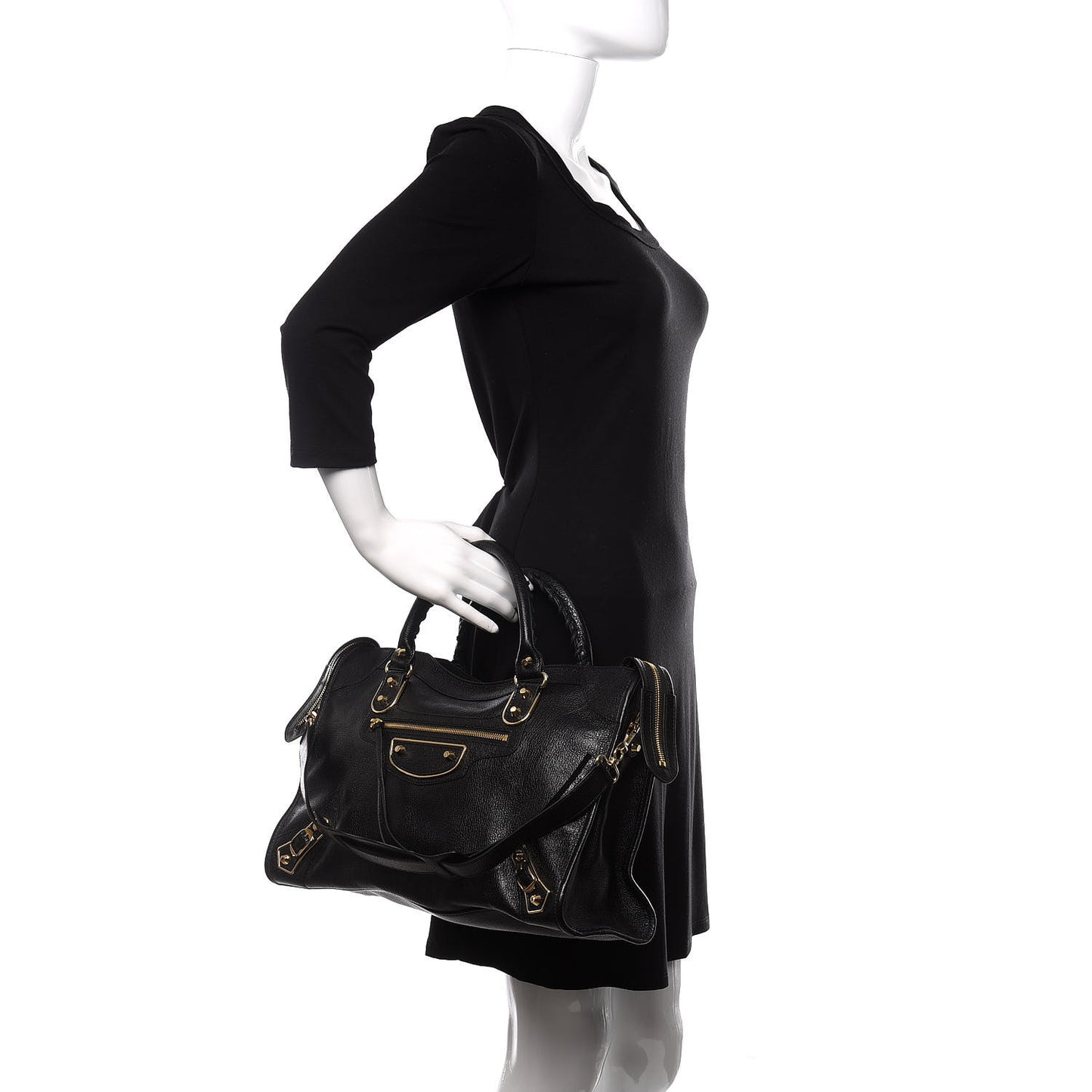 Chevre Gold Metallic Edge Hardware City Black