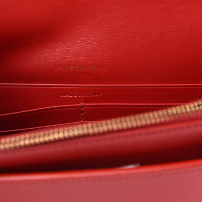 Saint Laurent Calfskin Monogram Sunset Chain Wallet Rosso 6 of 8