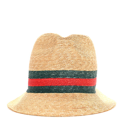 Gucci Abaca Straw Web Fedora Hat M 3 of 9