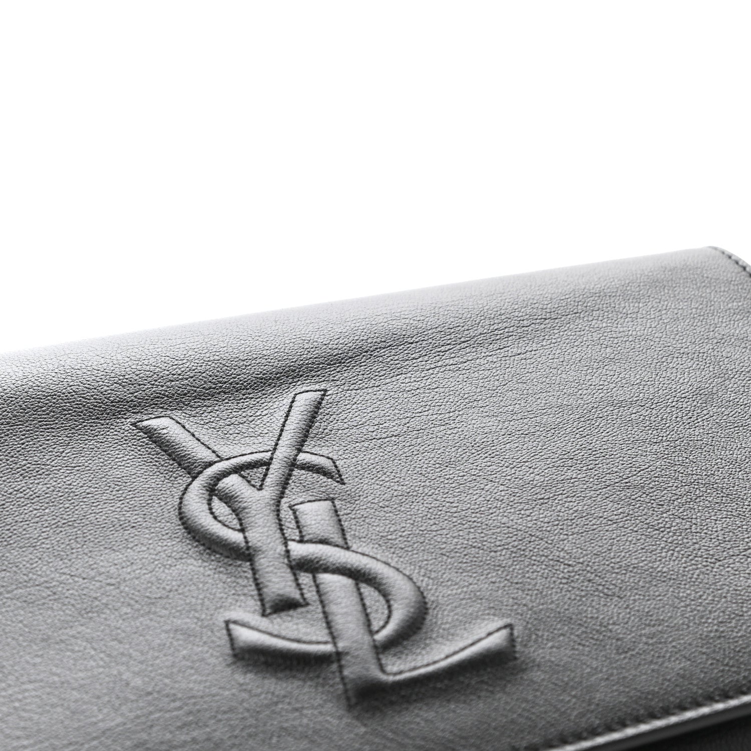 Saint Laurent Calfskin Monogram Large Belle De Jour Clutch Black 9 of 9