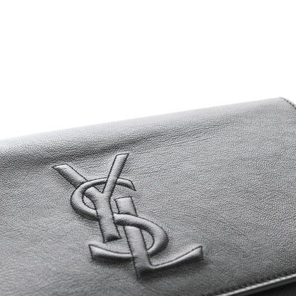 Saint Laurent Calfskin Monogram Large Belle De Jour Clutch Black 9 of 9